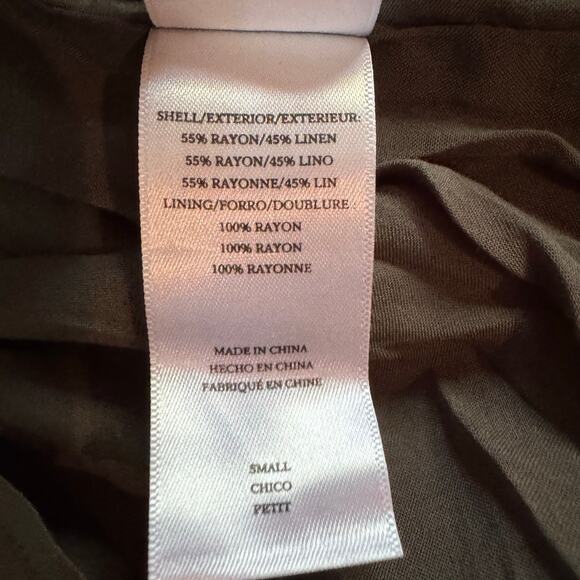 Rails Dress Clement Button-Front Belted Midi Linen Blend Green Minimalist S NWT - Picture 12 of 12